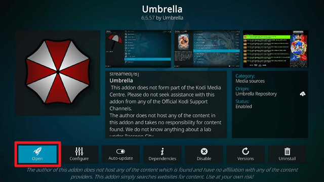 Install Umbrella Kodi Addon on Firestick step 23