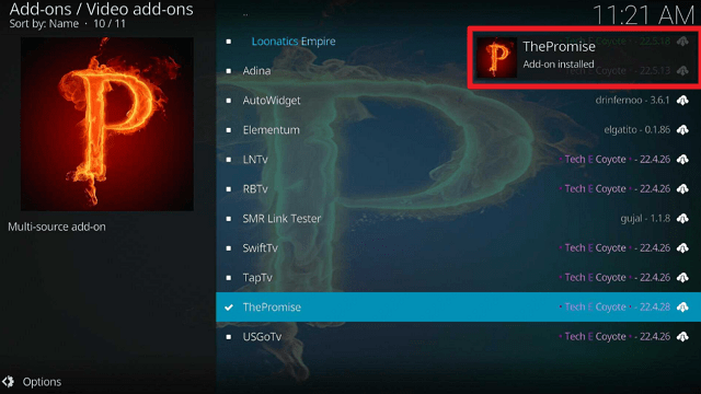 Install The Promise Kodi Addon on Firestick step 23
