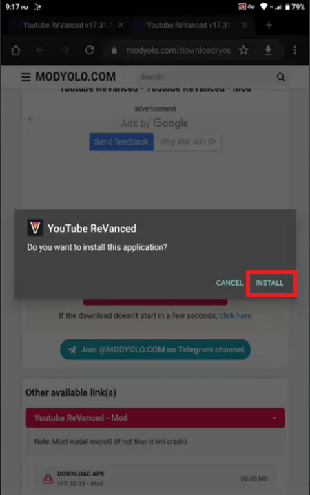 step 8 Install YouTube ReVanced on Android