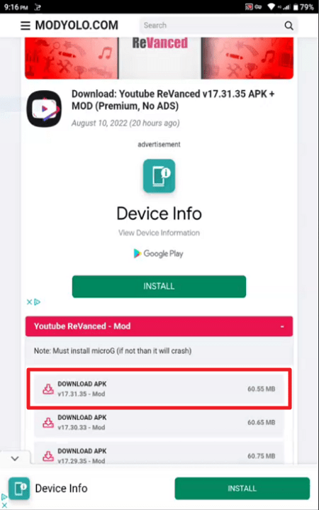 step 5 Install YouTube ReVanced on Android