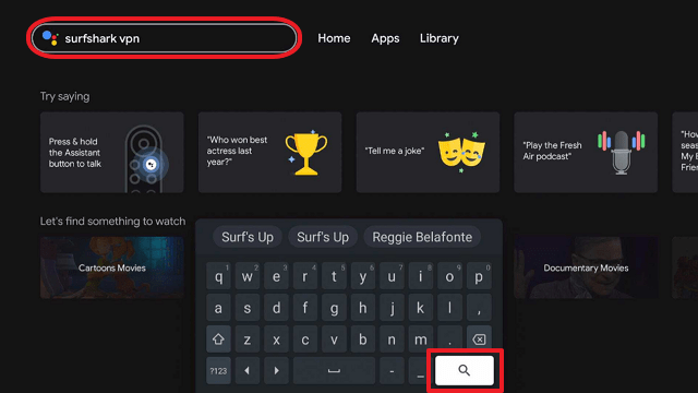 Surfshark VPN on Google Chromecast step 2