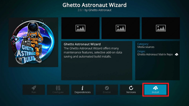 Install Ghetto Astronaut Kodi Build on Firestick step 20