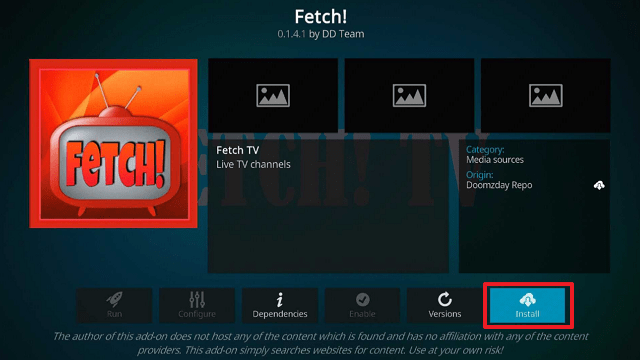Install Fetch Kodi Addon on Firestick step 20