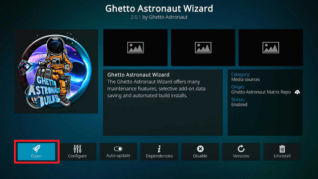 Install Ghetto Astronaut Kodi Build on Firestick step 26