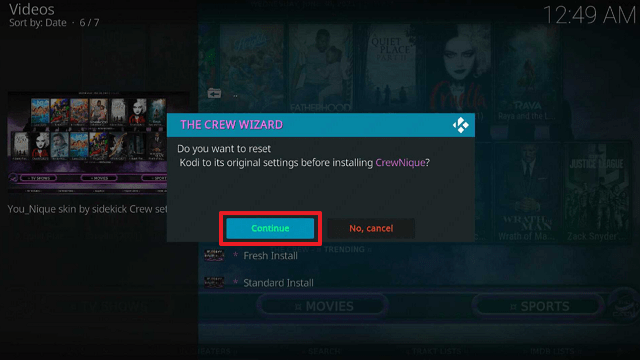 step 27 Install CrewNique Kodi Build on Firestick