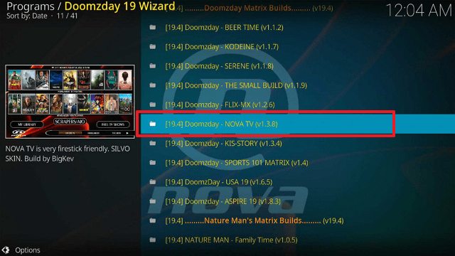 Install Nova TV Kodi Build on Firestick step 28