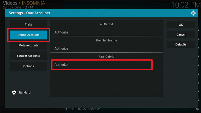 step 3Use Insomnia Kodi Addon With Real-Debrid