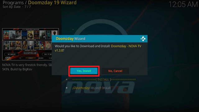 Install Nova TV Kodi Build on Firestick step 30