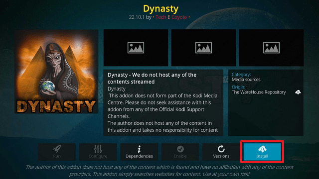 Dynasty Kodi Addon