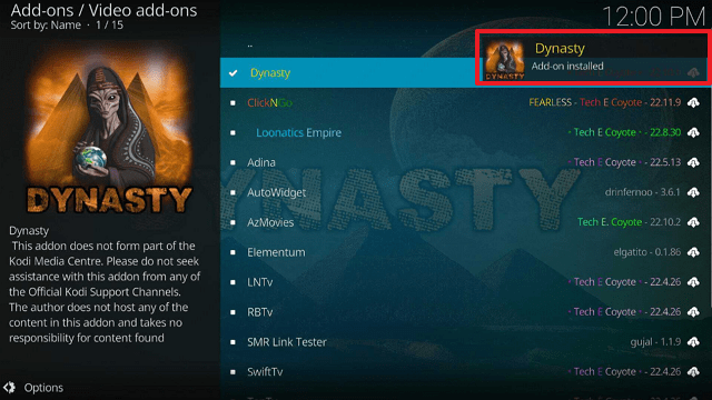 Dynasty Kodi Addon