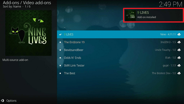 9 Lives Kodi Addon