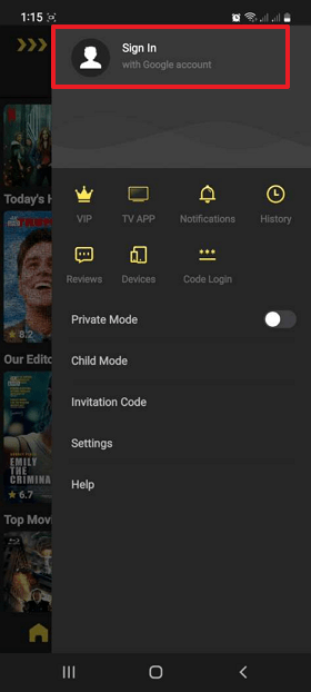 MovieBoxPro on Mobile Android