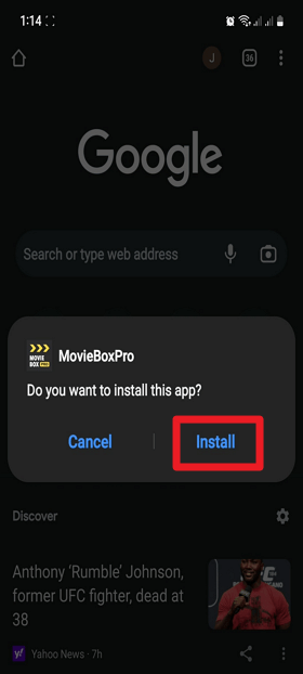 MovieBoxPro on Mobile Android