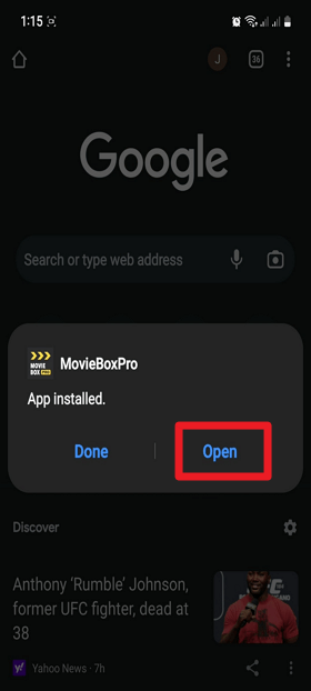 MovieBoxPro on Mobile Android