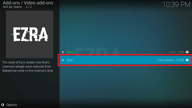 Ezra Kodi Addon