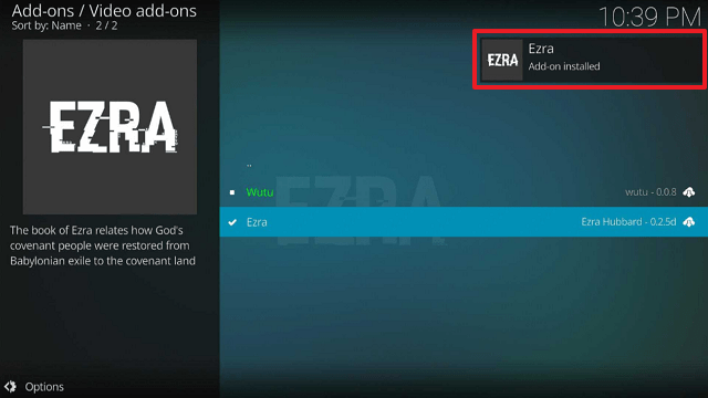 Ezra Kodi Addon