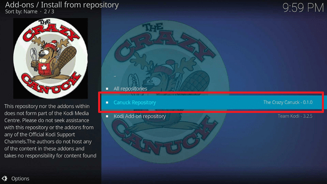 Crazy Canucks Kodi Addon