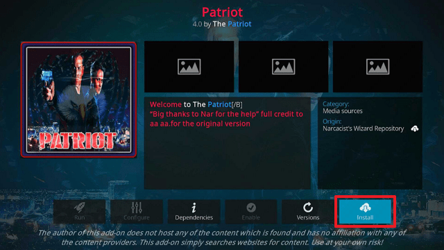 Patriot Kodi Addon