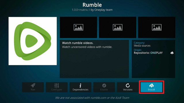 Rumble Kodi Addon