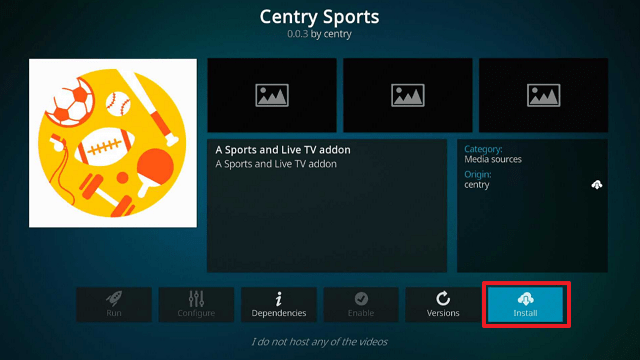 Centry Sports Kodi Addon