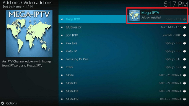 Mega IPTV Kodi Addon