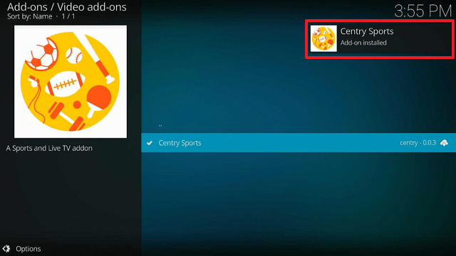 Centry Sports Kodi Addon