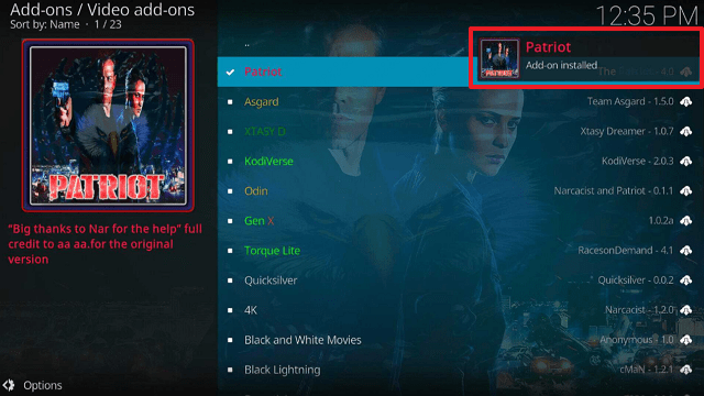 Patriot Kodi Addon