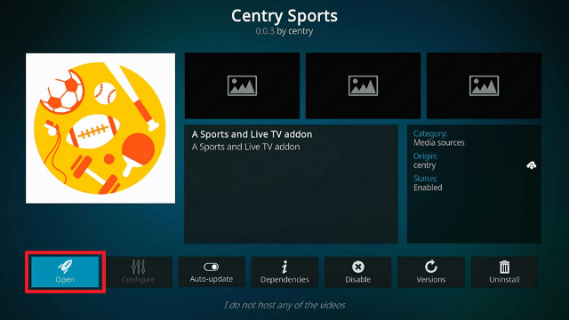 Centry Sports Kodi Addon
