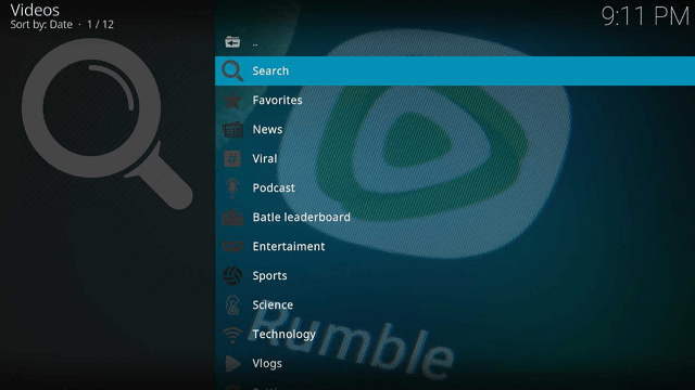 Rumble Kodi Addon