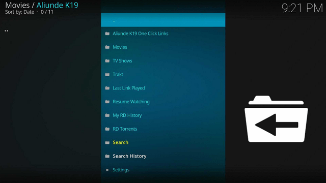 Aliunde K19 Kodi Addon