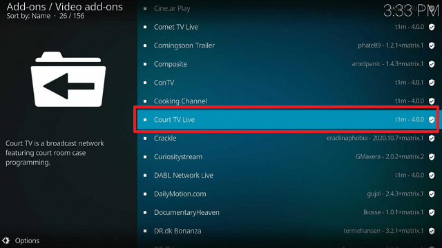 Court TV Live Kodi Addon