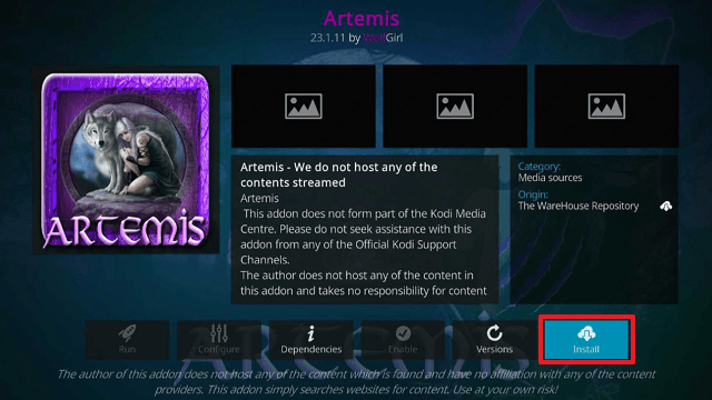 Artemis Kodi Addon