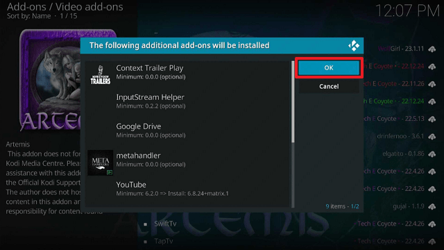 Artemis Kodi Addon