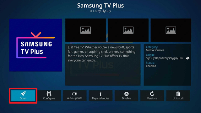 Samsung TV Plus Kodi Addon