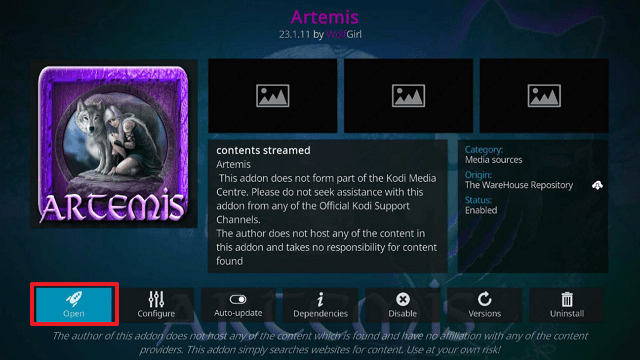 Artemis Kodi Addon