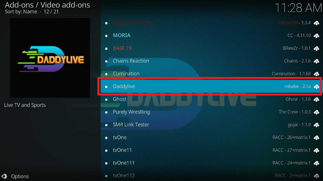 Daddylive Kodi Addon