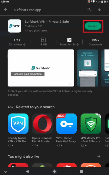 Surfshark VPN on Your Android