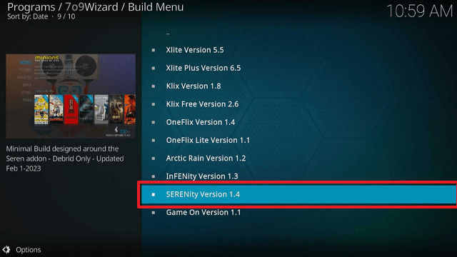 Serenity Kodi Build