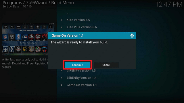 Game On Kodi Build
