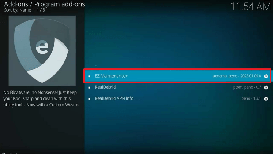 EZ Maintenance Kodi Addon