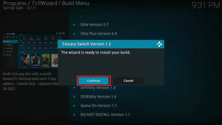 Estuary Switch Kodi Build