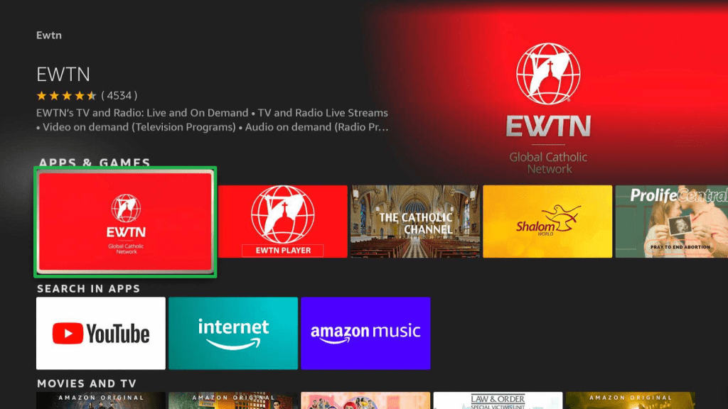 Install EWTN on Firestick