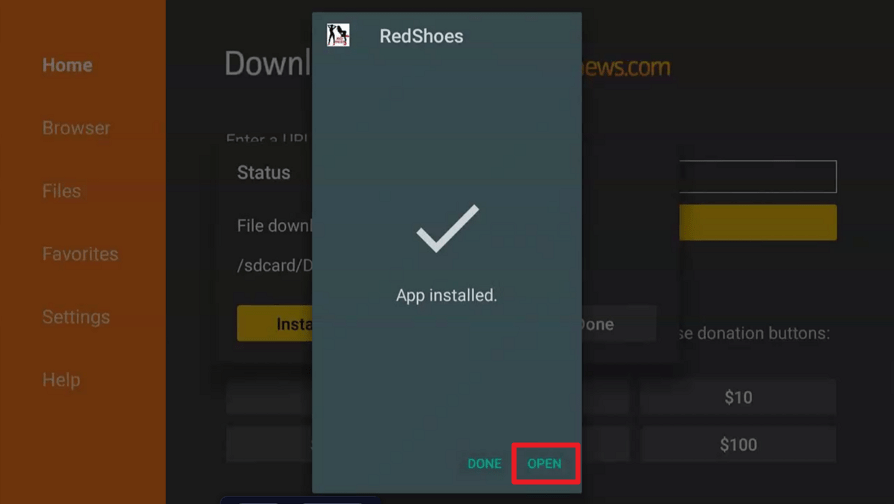 Install RedShoes on Firestick