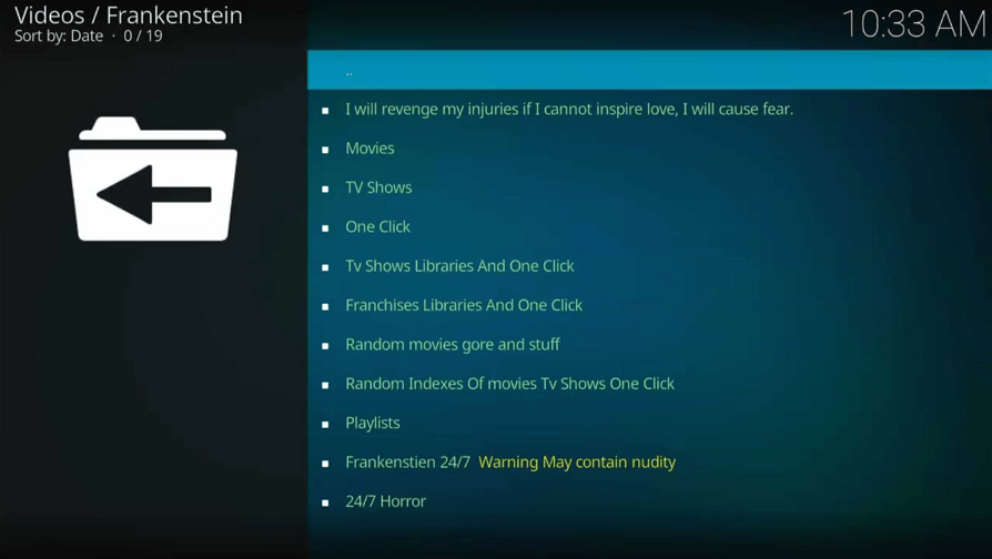 Frankenstein Kodi Addon on Firestick