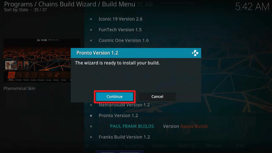 Pronto Kodi Build on Firestick