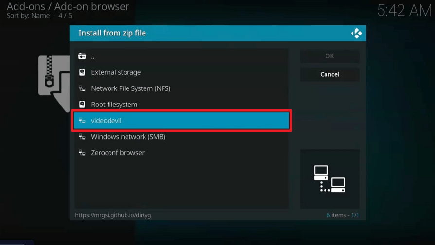 Video Devil Add-on on Firestick