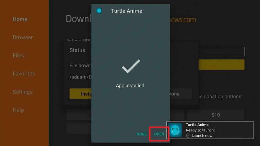 Install Turtle Anime on Firestick