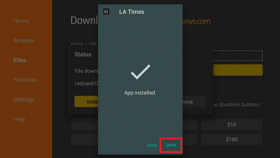Install LA Times on Firestick