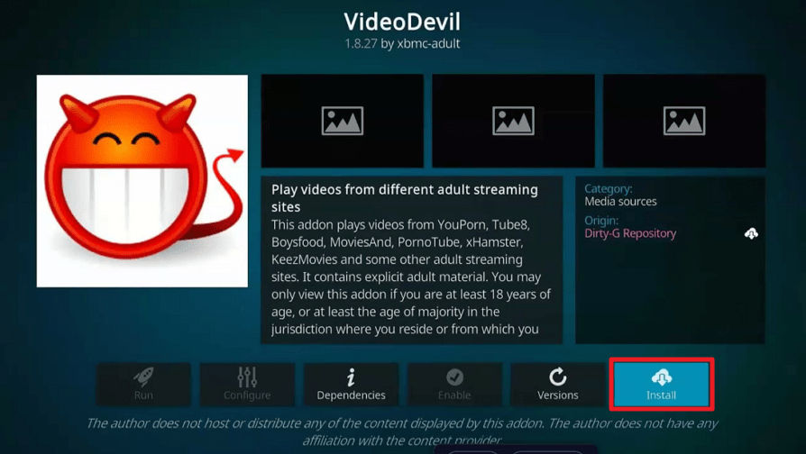 Video Devil Add-on on Firestick