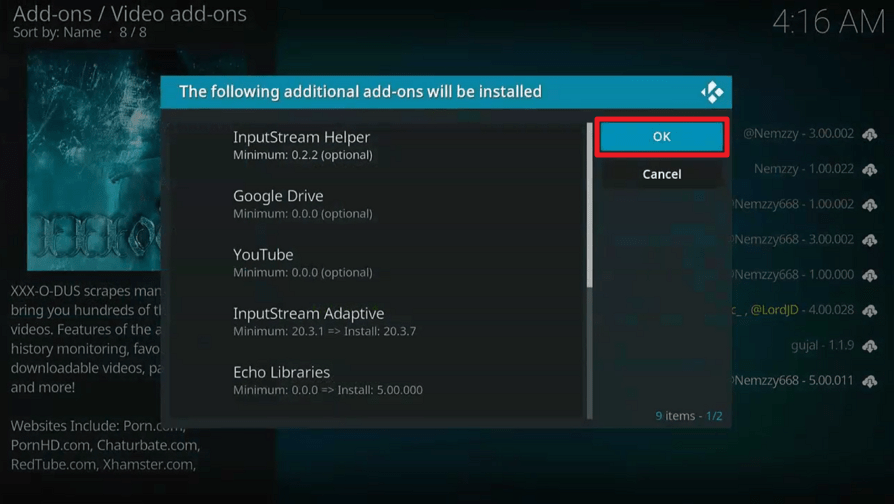 XXX-o-DUS Redux Kodi Addon on Firestick
